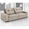 Sofá Recanto 3 Lugares (L:260cm) Retrátil e Reclinável C/ Molas Suede Liso Nude - 10