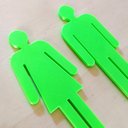 Ver imagem 2 de Quadro/placa Sinalização Mas/fem Banheiro Unissex Indicativa:Verde Limão