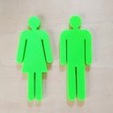 Ver imagem 1 de Quadro/placa Sinalização Mas/fem Banheiro Unissex Indicativa:Verde Limão