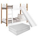 Ver imagem 7 de Cama Infantil Beliche Montessori Encanto com 2 Colchões Escorregador Grade Proteção Cor Branco