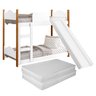 Cama Infantil Beliche Montessori Encanto com 2 Colchões Escorregador Grade Proteção Cor Branco - 7