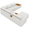 Sofá de Canto com Chaise e Mesa Lateral Sala de Estar Living 291cm Gales M03 Bouclê Cru - Lyam Decor - 7
