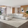 Sofá de Canto com Chaise e Mesa Lateral Sala de Estar Living 291cm Gales M03 Bouclê Cru - Lyam Decor - 2