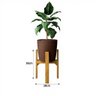 Suporte Legs para Vaso Cachepot em Madeira Pinus 40cm com Vaso de Plantas Marrom - 6