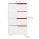 Ver imagem 5 de Guarda Roupa Casal Doble 08 Portas com Espelho e Cômoda Sole Flex Branco Freijo - Móveis Albatroz