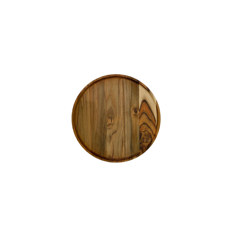 Tábua de Servir Redonda M - Madeira de Teca 27x27x2cm