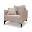 Ver imagem 1 de Poltrona Decorativa Elba Linho Rústico Areia - Loja Sheep