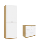 Ver imagem 1 de Conj. Infantil Guarda Roupa e Cômoda Infinity Savana/Branco
