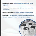 Ver imagem 3 de Conjunto Mesa Alta Bistrô Redonda Vidro 4 Banquetas Estofado Ind White Don Castro