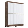 Guarda-Roupa Solteiro Luisa 6 Portas Acp Móveis - Café/Off-White - 1