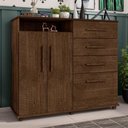Ver imagem 1 de Cômoda Casa Azzur 2 Portas 4 Gavetas MDP Malbec 136cm Framar