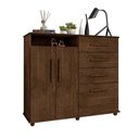 Ver imagem 2 de Cômoda Casa Azzur 2 Portas 4 Gavetas MDP Malbec 136cm Framar