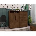 Ver imagem 4 de Cômoda Casa Azzur 2 Portas 4 Gavetas MDP Malbec 136cm Framar