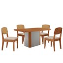 Ver imagem 2 de Mesa de Jantar Isadora 120cm Tampo Mdf Laminado com 4 Cadeiras Copper Premium