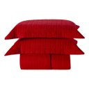 Ver imagem 4 de Kit Colcha Casal Padrão 7 Peças 300 Fios Completo Cobre Leito Porta Travesseiro Fronha Vermelho Lady