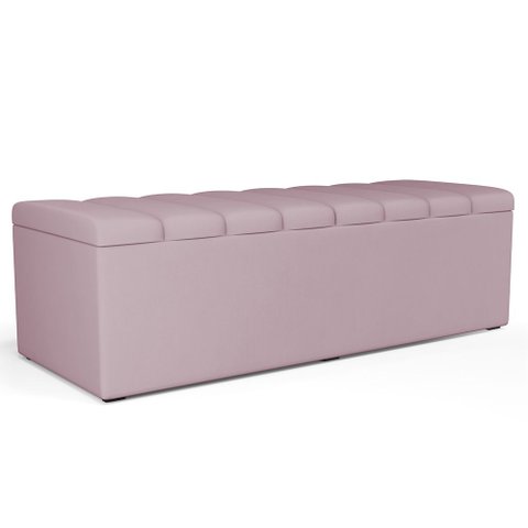 Calçadeira Recamier Baú para Cama Queen Dália 160x50 Cm W01 Suede Rosê - Lyam Decor