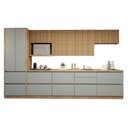 Ver imagem 3 de Cozinha Completa Modulada 7 Peças 10 Portas 7 Gavetas com Rodapé Norten Verde/Nature