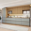 Ver imagem 1 de Cozinha Completa Modulada 7 Peças 10 Portas 7 Gavetas com Rodapé Norten Verde/Nature