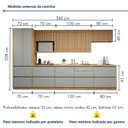 Ver imagem 4 de Cozinha Completa Modulada 7 Peças 10 Portas 7 Gavetas com Rodapé Norten Verde/Nature
