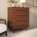 Ver imagem 3 de Cômoda para Quarto Minimalista Pés Retos Castanho Tecca Idimex