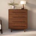 Ver imagem 1 de Cômoda para Quarto Minimalista Pés Retos Castanho Tecca Idimex