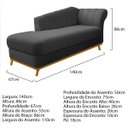 Ver imagem 2 de Kit Diva Recamier Vanessa 140cm Lado Esquerdo e 01 Poltrona Laura Linho Doce Sonho Móveis Cinza Escu