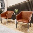 Ver imagem 6 de Kit 6 Cadeiras para Sala de Jantar Estar Living Olívia L02 Couríssimo Camel - Lyam Decor