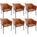 Ver imagem 1 de Kit 6 Cadeiras para Sala de Jantar Estar Living Olívia L02 Couríssimo Camel - Lyam Decor