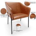 Ver imagem 7 de Kit 6 Cadeiras para Sala de Jantar Estar Living Olívia L02 Couríssimo Camel - Lyam Decor