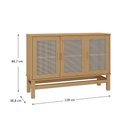 Ver imagem 5 de Balcão Buffet em Madeira e Rattan Natural 03 Portas