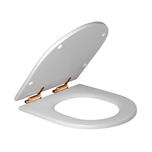 Assento Poliéster Carrara/Duna/Lk/Nuova/Level Slow Close AP237 Branco/Red Gold - Deca AP.237.GL.RD.1