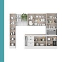 Ver imagem 2 de Cozinha Completa Milla Ella Uno 11 Portas 3 Gavetas MDF 310cm Branco Móveis Carraro