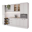 Ver imagem 5 de Cozinha Completa Milla Ella Uno 11 Portas 3 Gavetas MDF 310cm Branco Móveis Carraro