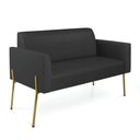 Ver imagem 3 de Sofá Namoradeira e 2 Poltronas Pé de Ferro Dourado Marisa Corino Preto D03
