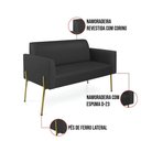 Ver imagem 6 de Sofá Namoradeira e 2 Poltronas Pé de Ferro Dourado Marisa Corino Preto D03