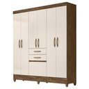 Ver imagem 1 de Guarda Roupa 7 Portas New Mafra Castanho Wood Baunilha 897391 Moval