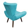 Poltrona Emanuelle Pés Palito Tabaco Suede Azul Tiffany - 3