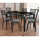 Ver imagem 1 de Conjunto Mesa de Jantar Tubular com 6 Cadeiras Malva Tampo Vidro 140cm 141 Sf Preto/platina - Movelp