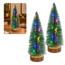 Ver imagem 1 de Mini Pinheiro de Natal LED Kit 2 Uni Fio de Fada Embutido Base de Madeira Casa Escritorio Decoracao