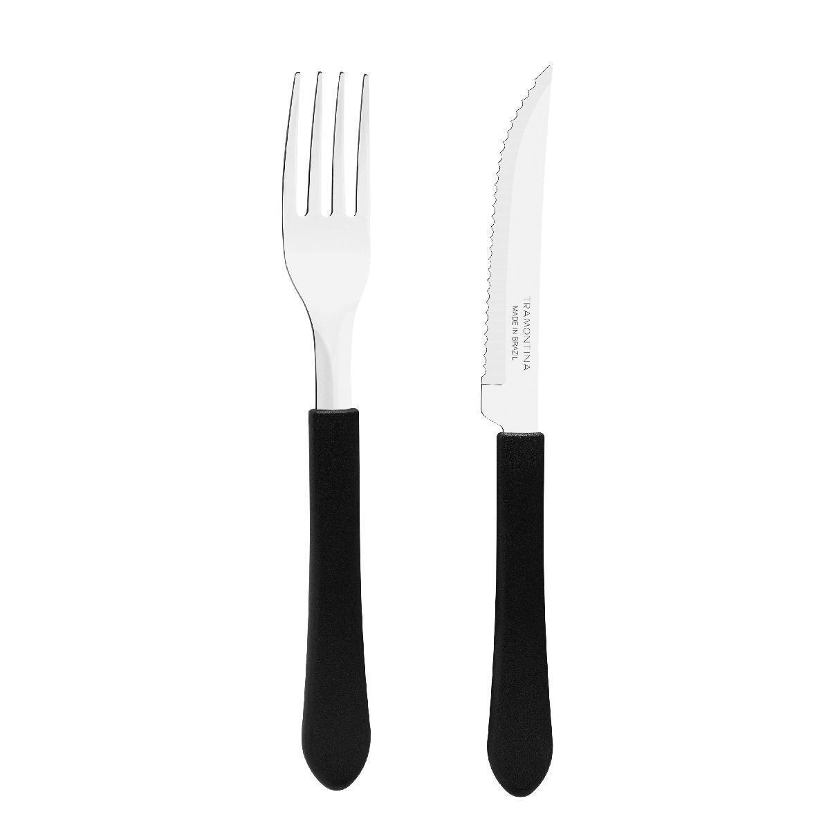 Garfo e Faca Tramontina Leme Inox - Kit 12 Garfos e 12 Facas ...