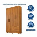 Ver mais imagens de Guarda-Roupa 4 Portas 2 Gavetas 100% MDF Flórida Yescasa Marrom/Cinamomo