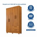 Ver mais imagens de Guarda-Roupa 4 Portas 2 Gavetas 100% MDF Flórida Yescasa Marrom/Cinamomo