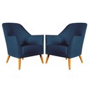 Ver imagem 1 de Kit 2 Poltronas Orion Suede Azul Marinho Aradecor