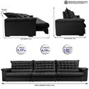 Ver imagem 2 de Sofá Retrátil e Reclinável 4,15m Molas Ensacadas Cama inBox Big Space com Bordado 3D Velusoft