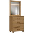 Ver imagem 2 de Cômoda para Quarto 4 Gavetas com Espelho Decorativo Madeira Maciça Zahav F06 Freijó - Lyam Decor