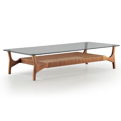 Mesa Centro Cutiê com Tampo de Vidro