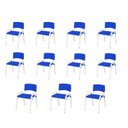 Ver imagem 1 de Kit 11 Cadeiras Infantil Iso, Escola, Base Branco- Azul