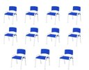 Ver imagem 1 de Kit 11 Cadeiras Infantil Iso, Escola, Base Branco- Azul