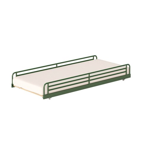 Cama Auxiliar em Ferro Aço Carbono Tubular Teko Casatema MadeiraOriginals Verde/Álamo