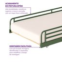 Ver mais imagens de Cama Auxiliar em Ferro Aço Carbono Tubular Teko Casatema MadeiraOriginals Verde/Álamo